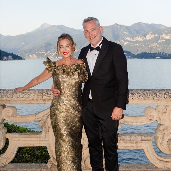 Frascara Dresses & Skirts - Luxurious Gold Ruffled Off-Shoulder Gown Viral Mother of the bride dress